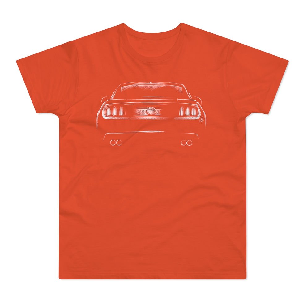 Miniature : T-shirt Ford, Mustang GT V8, unisexe, orange