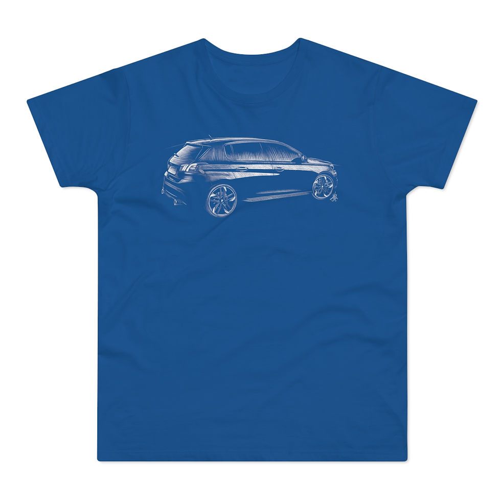 Miniature : T-shirt Peugeot 308 GTI, unisexe, bleu roi