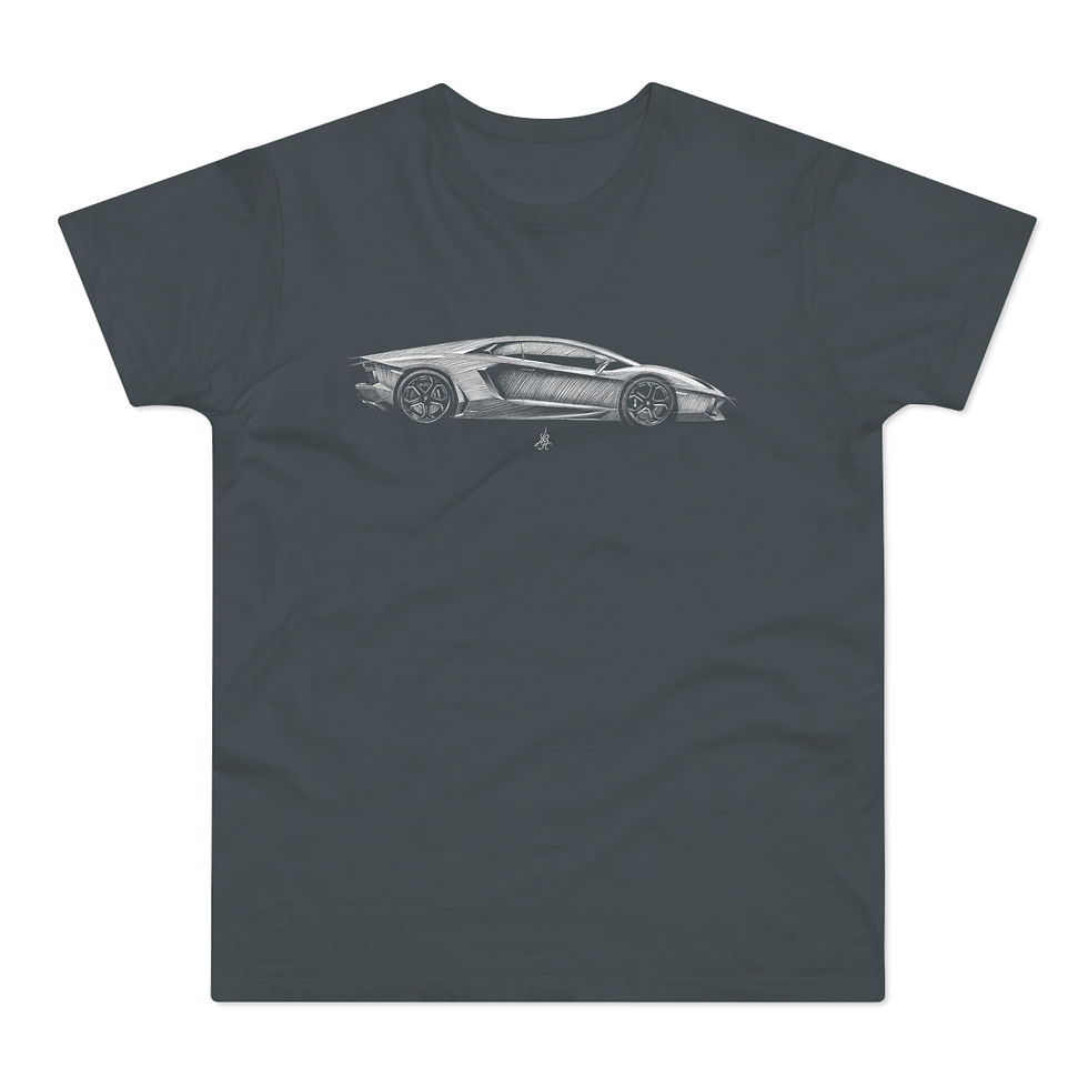 Miniature : T-shirt Lamborghini Aventador, unisexe, gris