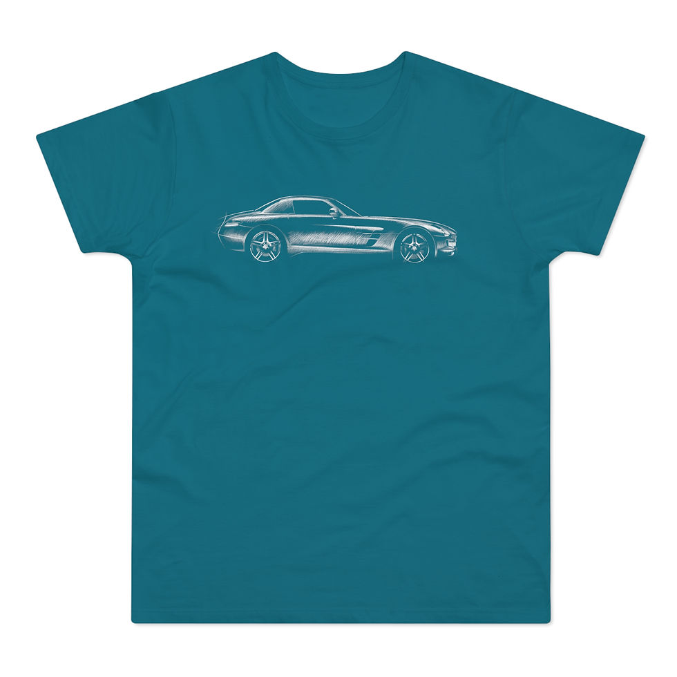 Miniature : T-shirt Mercedes SLS AMG, unisexe, bleu