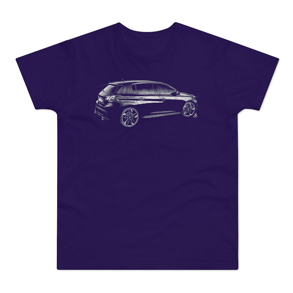 Miniature : T-shirt Peugeot 308 GTI, unisexe, violet
