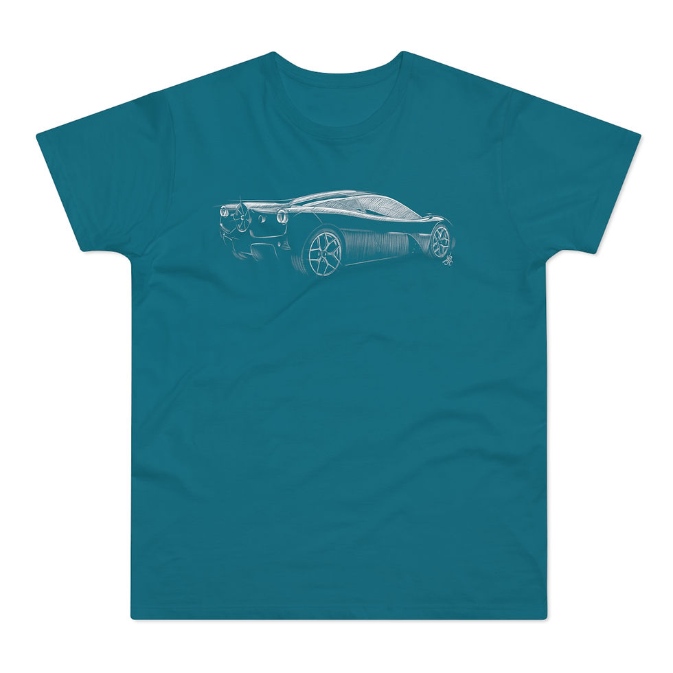 Miniature : T-shirt Gordon Murray T50, supercar, unisexe, bleu