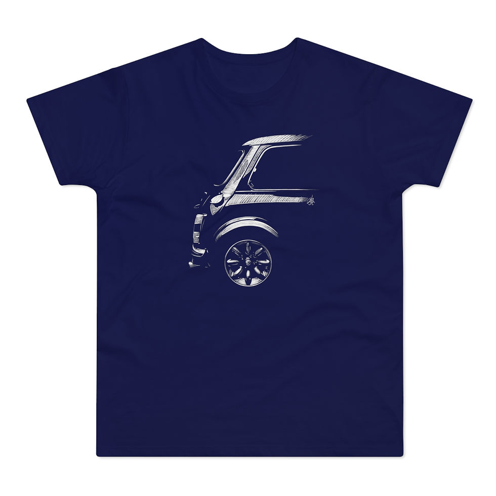 Miniature : T-shirt Mini Cooper, unisexe, bleu marine