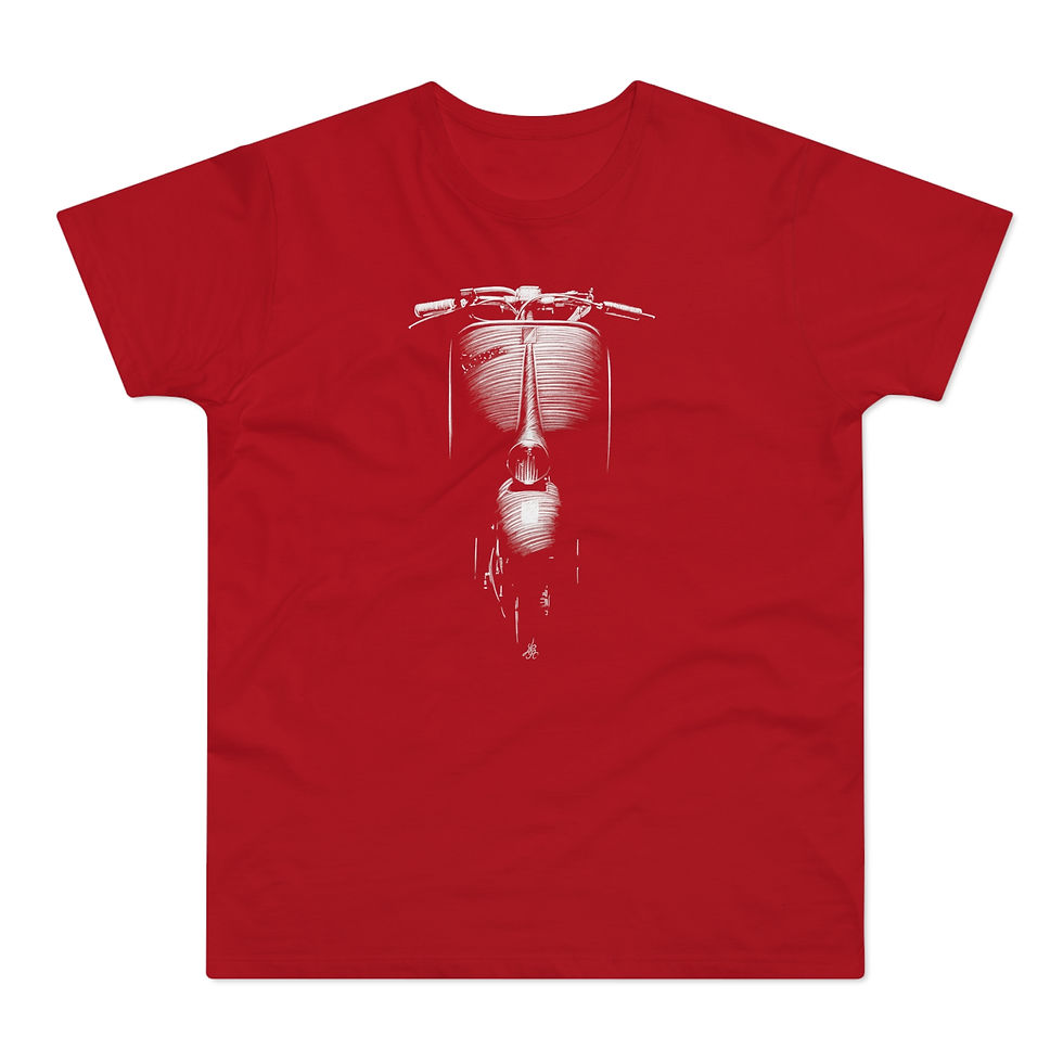 Miniature : T-shirt Vespa, vintage, unisexe, rouge
