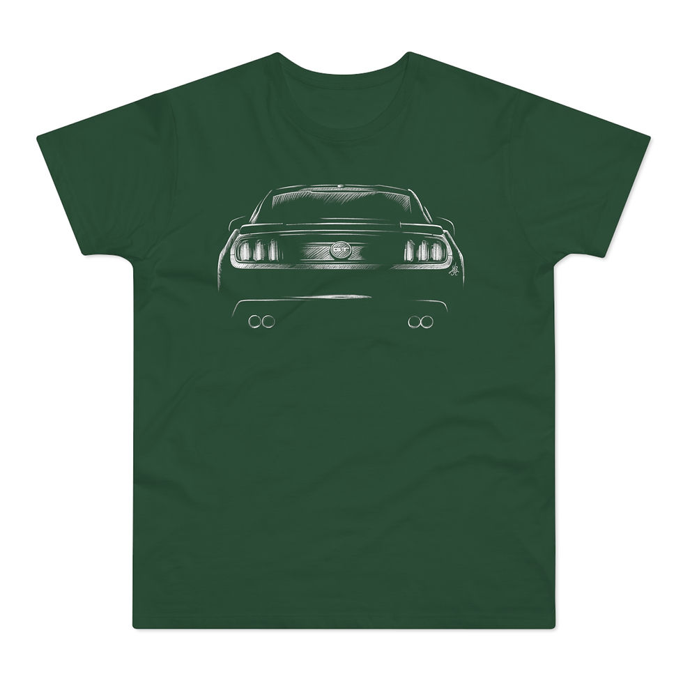 Miniature : T-shirt Ford, Mustang GT V8, unisexe, vert bouteille