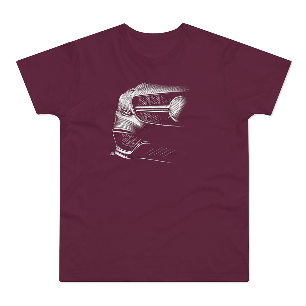 Miniature : T-shirt Mercedes C63 AMG, unisexe, bordeaux