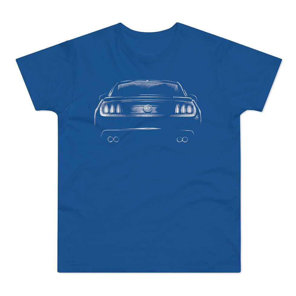Miniature : T-shirt Ford, Mustang GT V8, unisexe, bleu roi