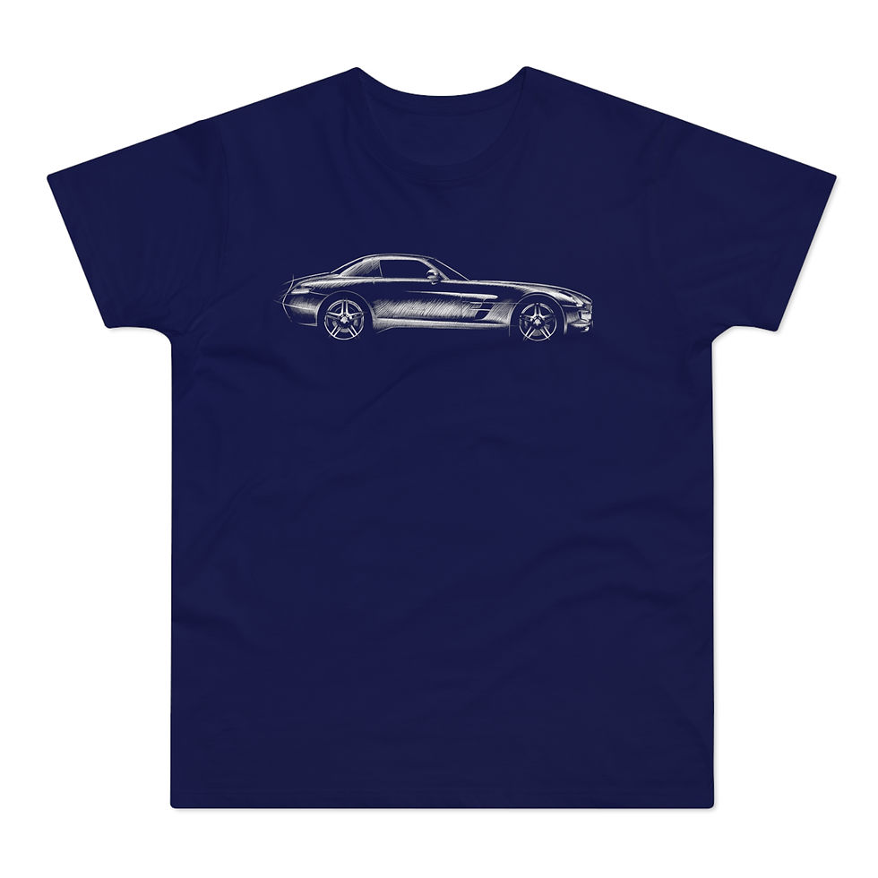Miniature : T-shirt Mercedes SLS AMG, unisexe, bleu marine