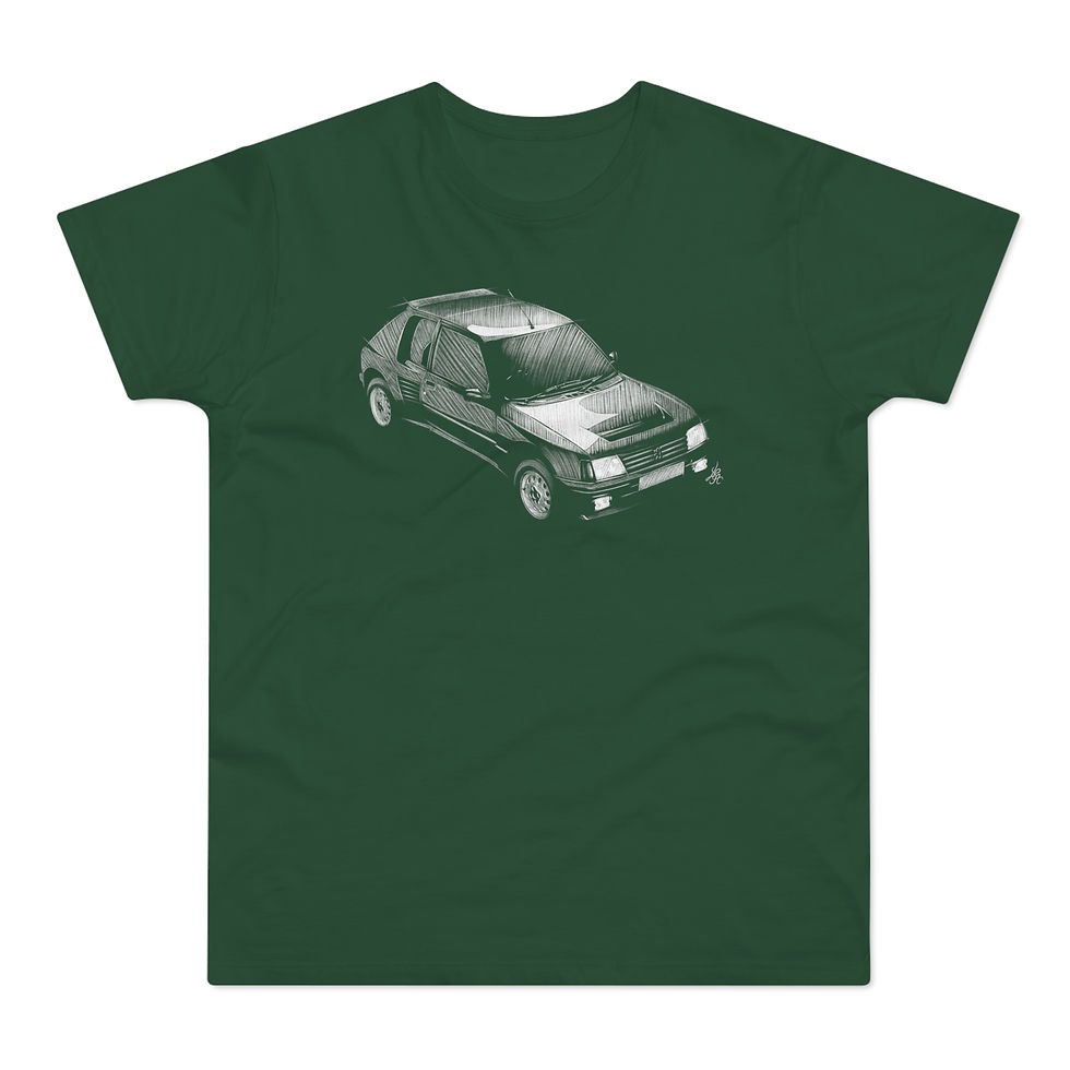 Miniature : T-shirt Peugeot 205 T16, unisexe, vert bouteille