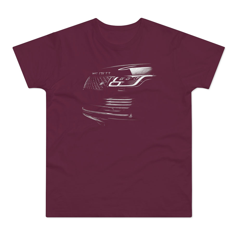 Miniature : T-shirt Land Rover, Range Rover, unisexe, bordeaux