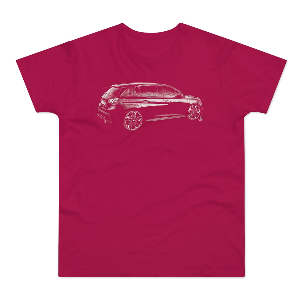 Miniature : T-shirt Peugeot 308 GTI, unisexe, rose
