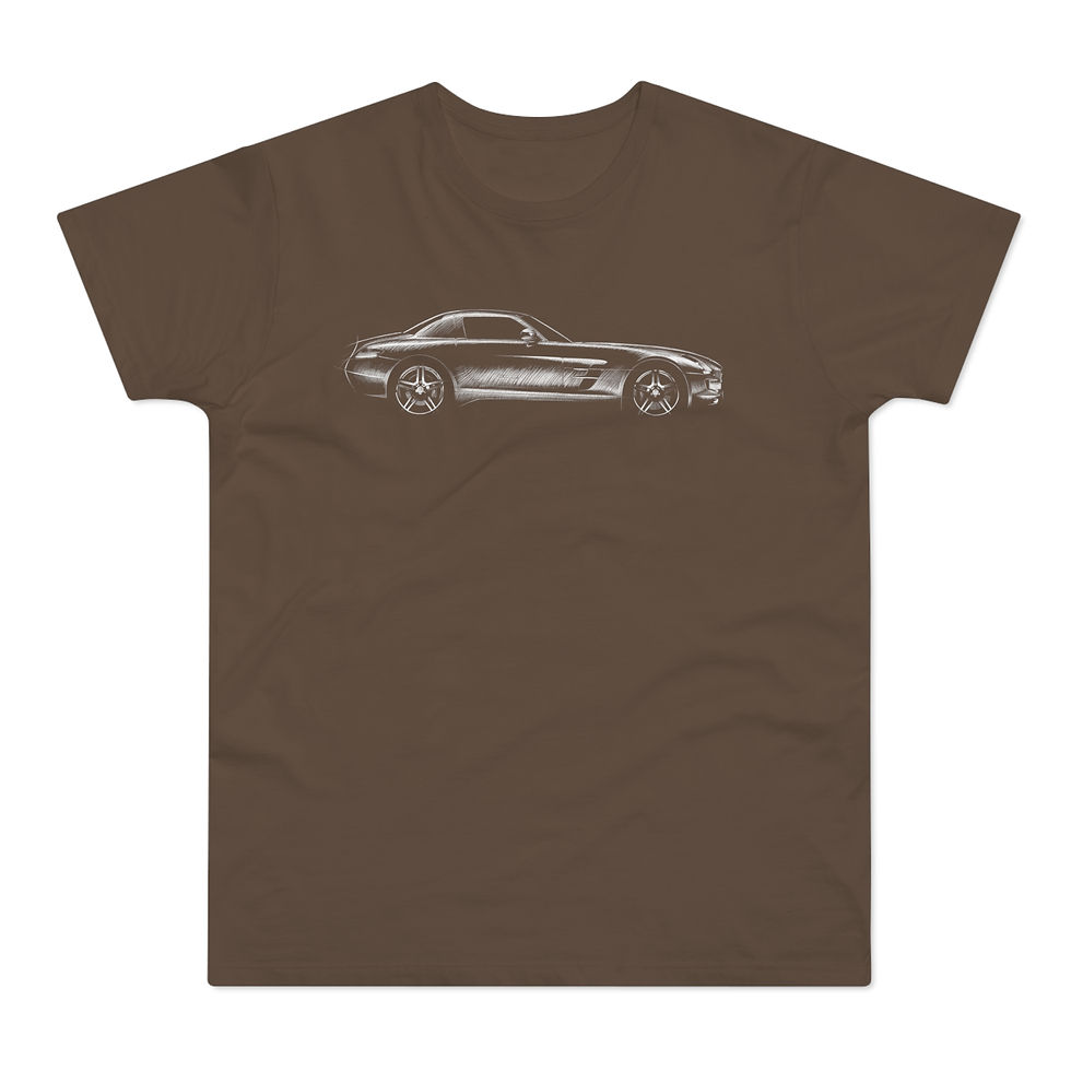 Miniature : T-shirt Mercedes SLS AMG, unisexe, marron