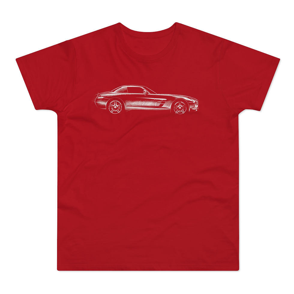 Miniature : T-shirt Mercedes SLS AMG, unisexe, rouge