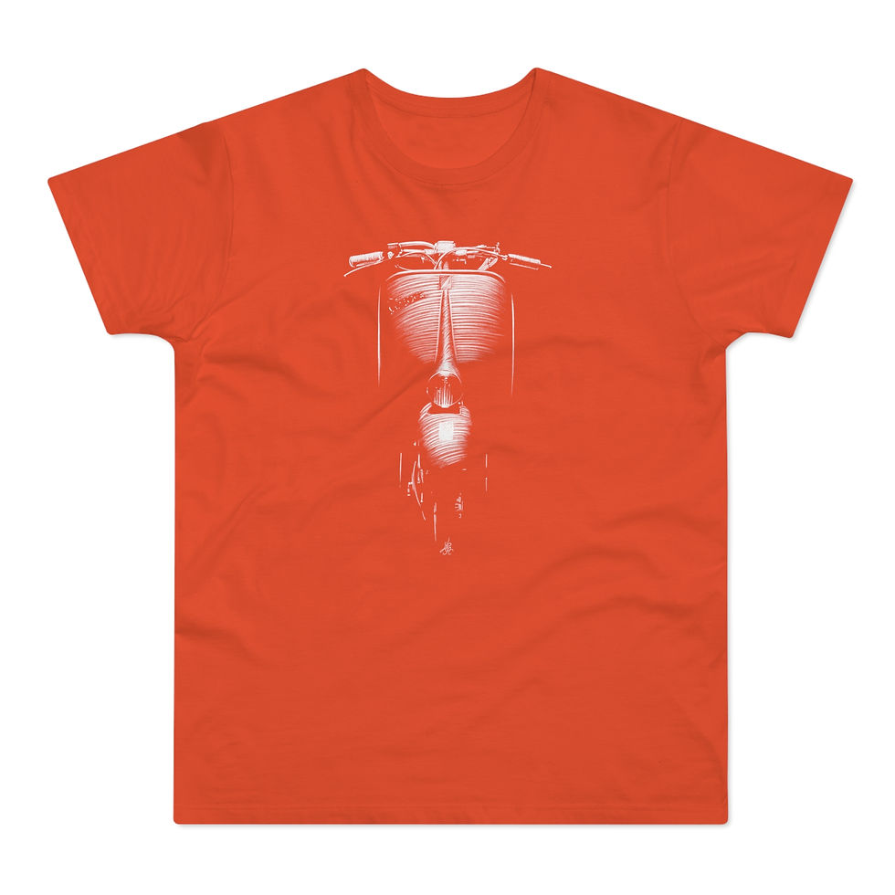 Miniature : T-shirt Vespa, vintage, unisexe, orange