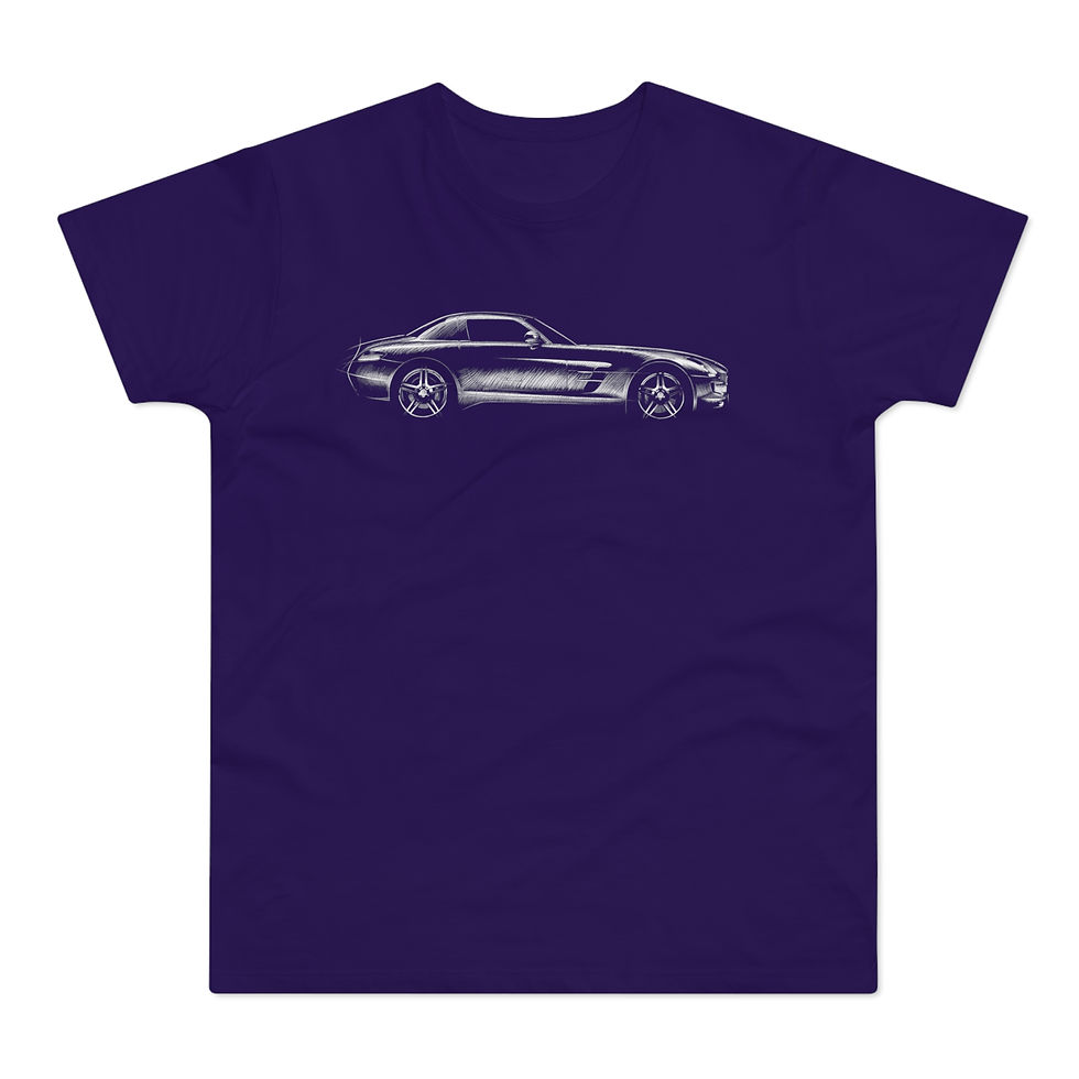 Miniature : T-shirt Mercedes SLS AMG, unisexe, violet