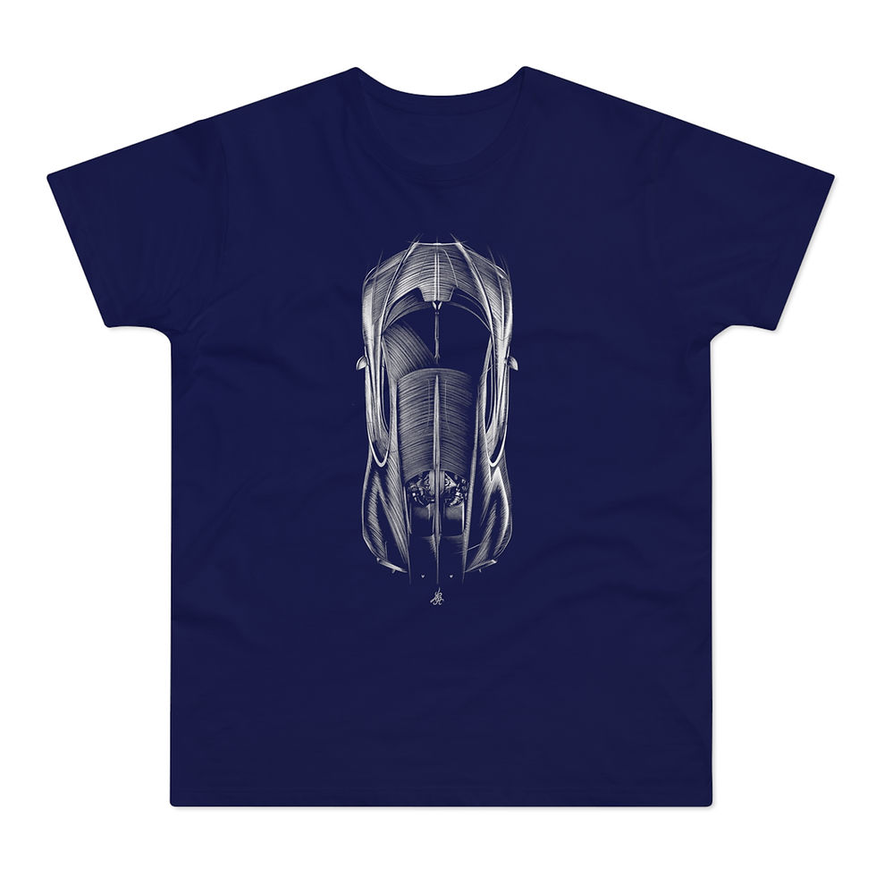 T-shirt Bugatti Tourbillon, unisexe, bleu marine