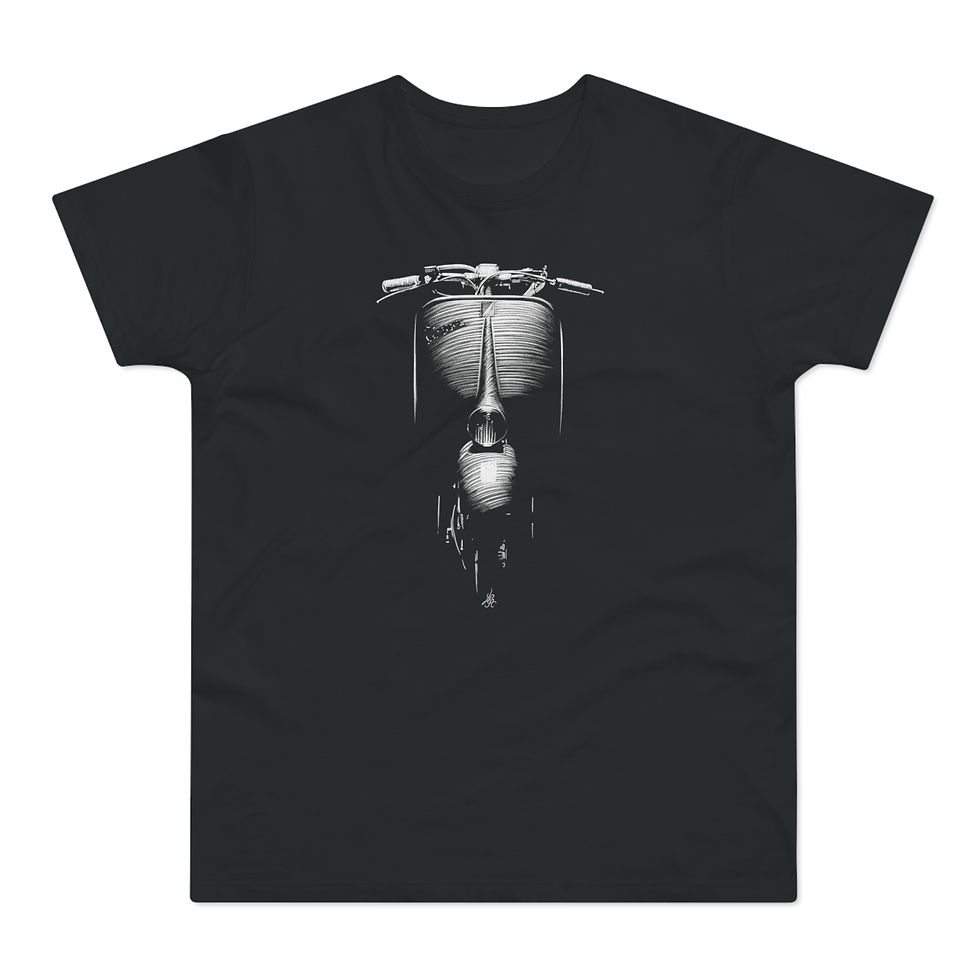 Miniature : T-shirt Vespa, vintage, unisexe, noir