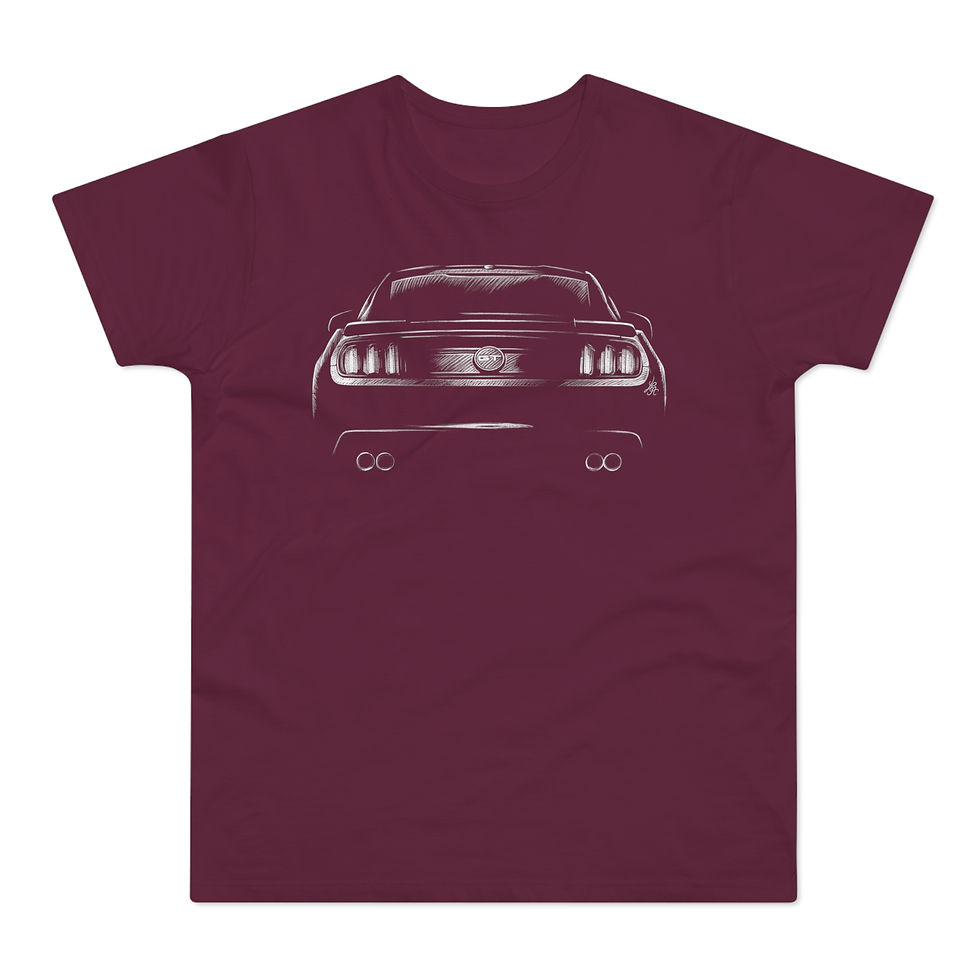 Miniature : T-shirt Ford, Mustang GT V8, unisexe, bordeaux