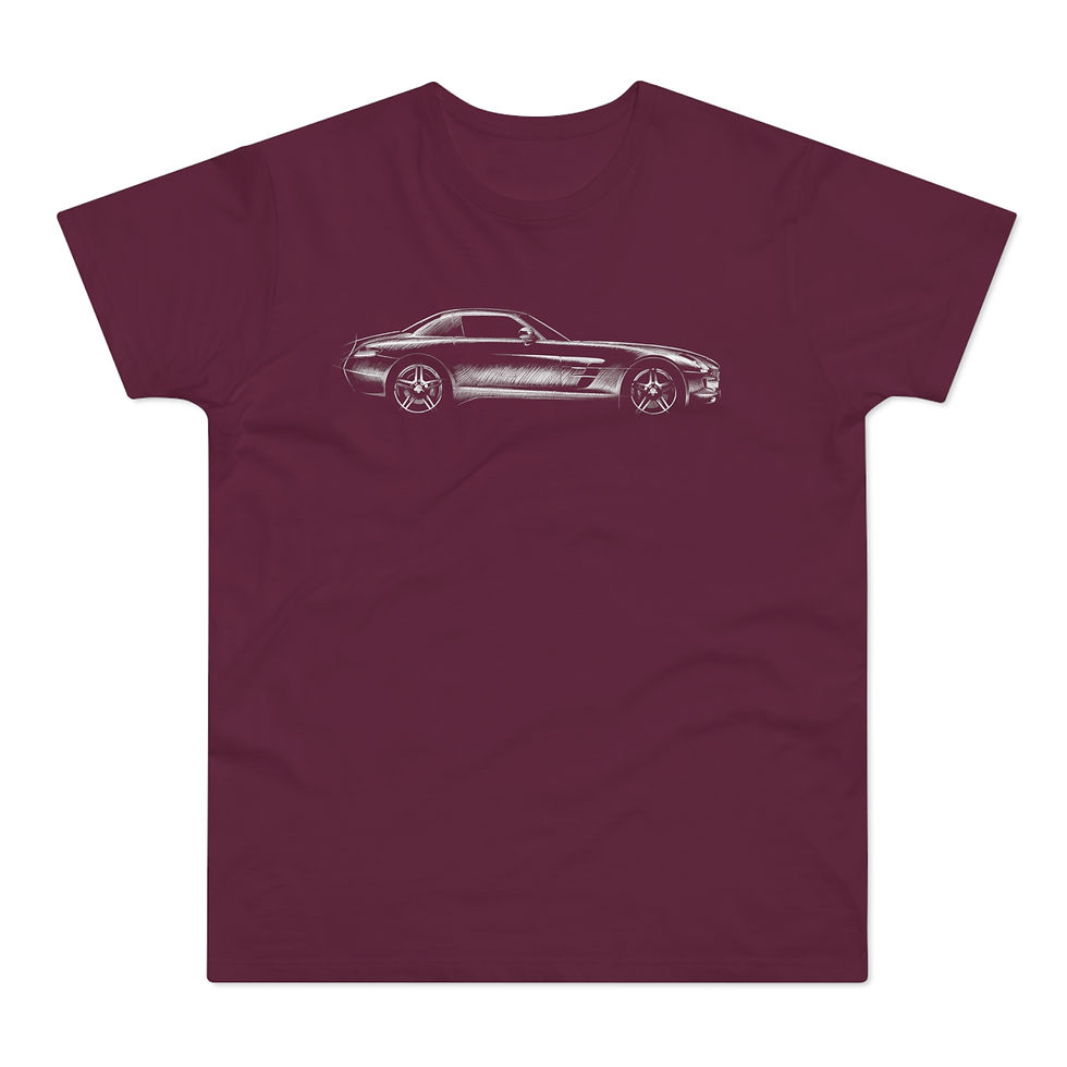 Miniature : T-shirt Mercedes SLS AMG, unisexe, bordeaux