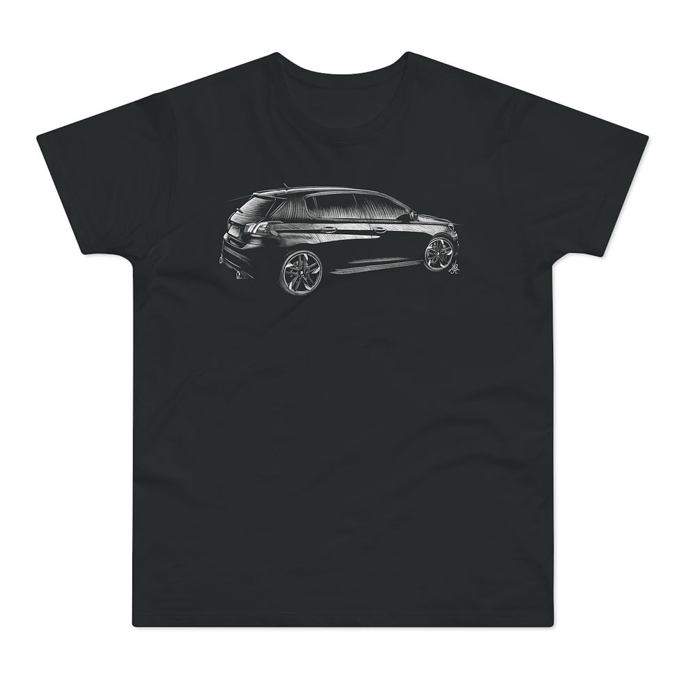 Miniature : T-shirt Peugeot 308 GTI, unisexe, noir