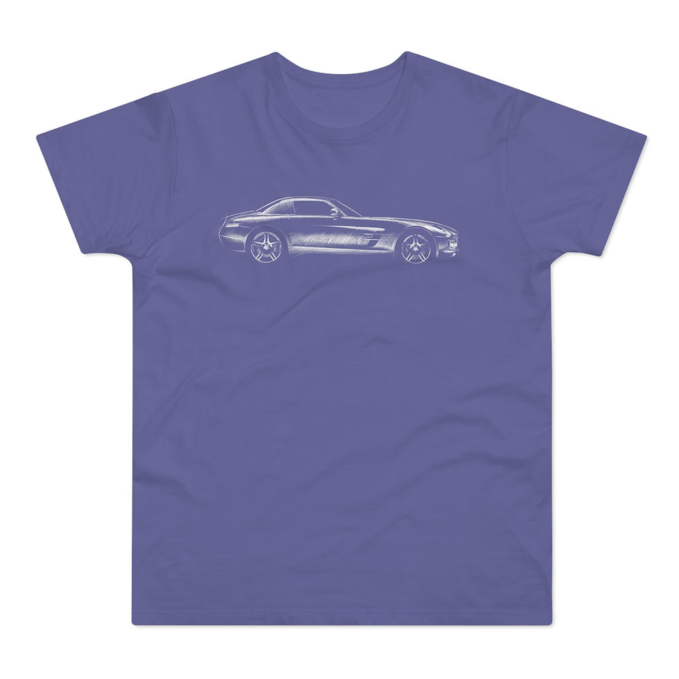 Miniature : T-shirt Mercedes SLS AMG, unisexe, mauve