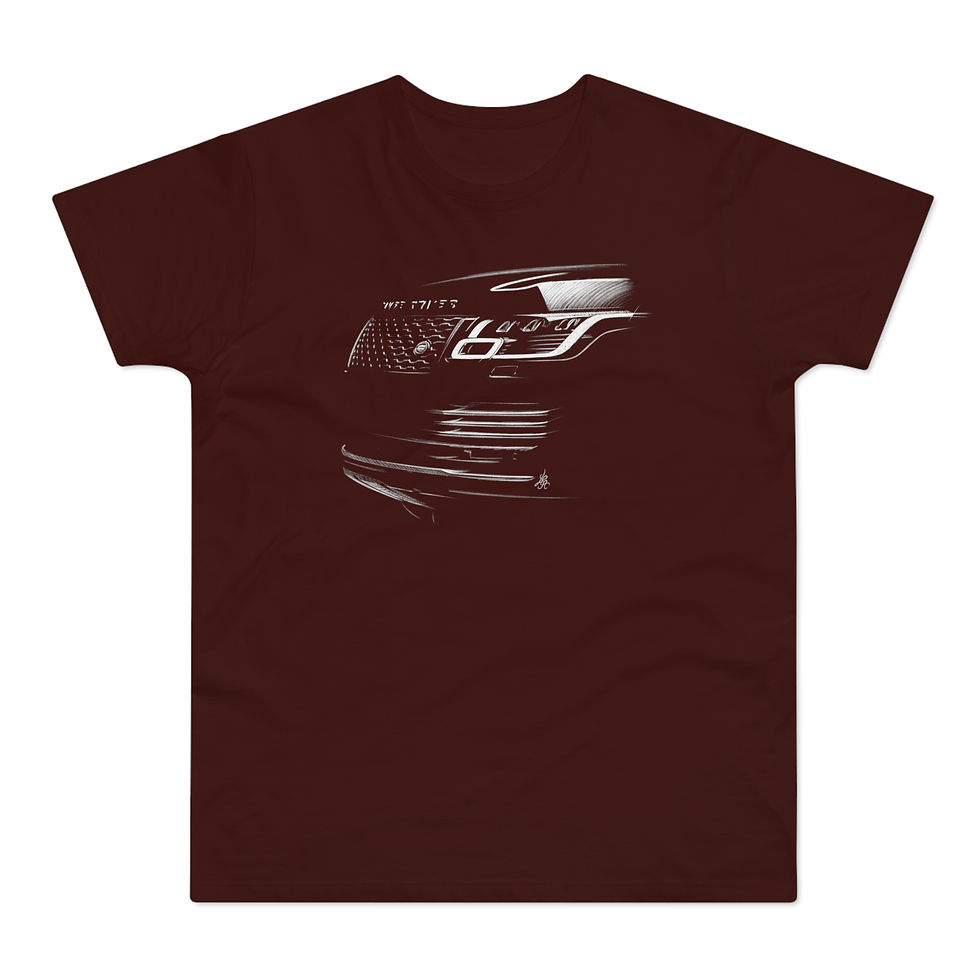 Miniature : T-shirt Land Rover, Range Rover, unisexe, marron