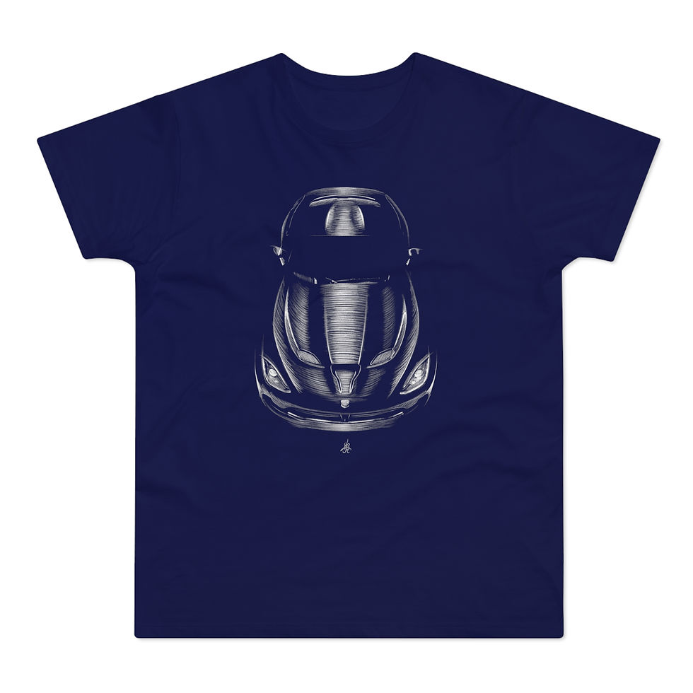 Miniature : T-shirt Dodge Viper GTS, unisexe, bleu marine