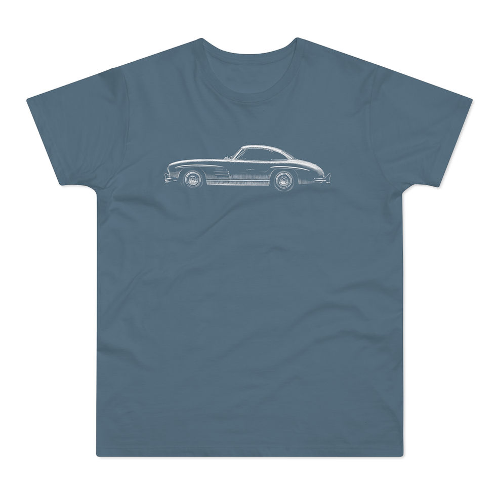 Miniature : T-shirt Mercedes 300sl, 60s, unisexe, gris bleu
