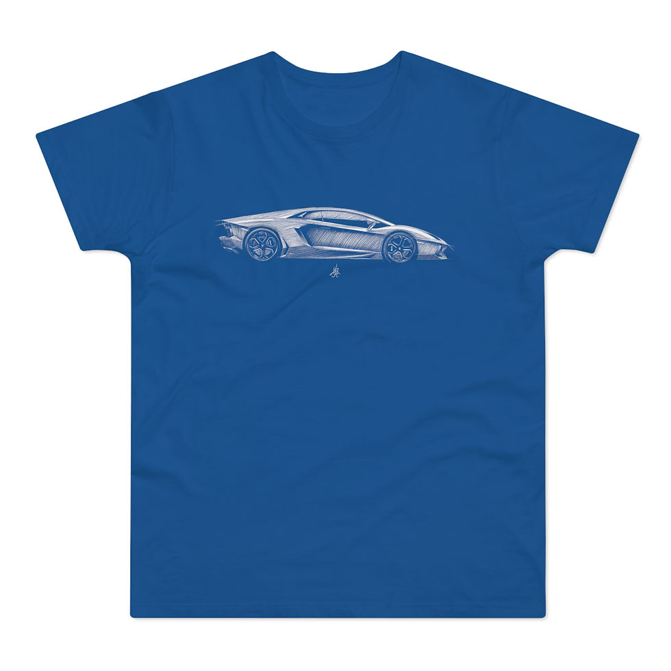 Miniature : T-shirt Lamborghini Aventador, unisexe, bleu roi