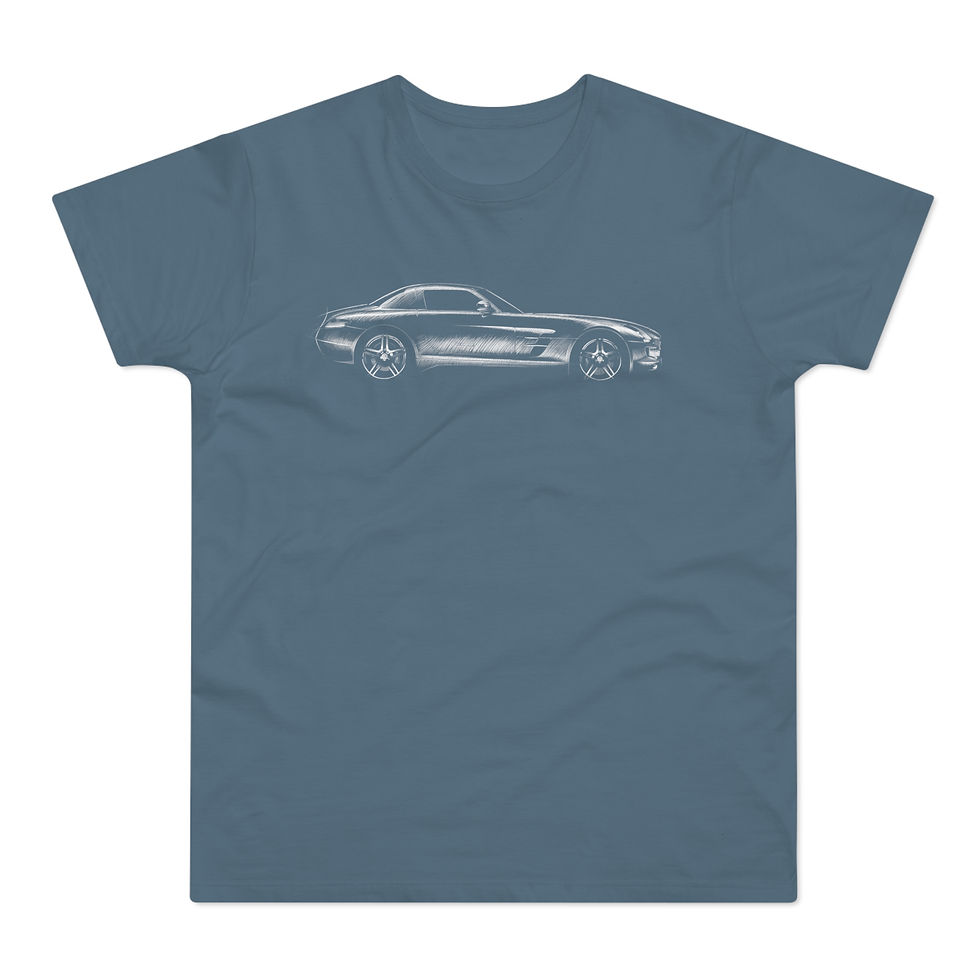 Miniature : T-shirt Mercedes SLS AMG, unisexe, gris bleu