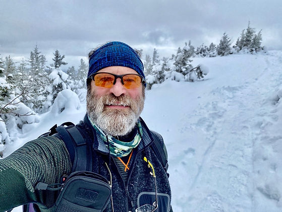 Stephen researching plant communities in extreme winter backcountry conditions.