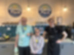 John, Nicola and Matthew from Age UK Wirral, Liverpool & Sefton at Marine Place Café, West Kirby