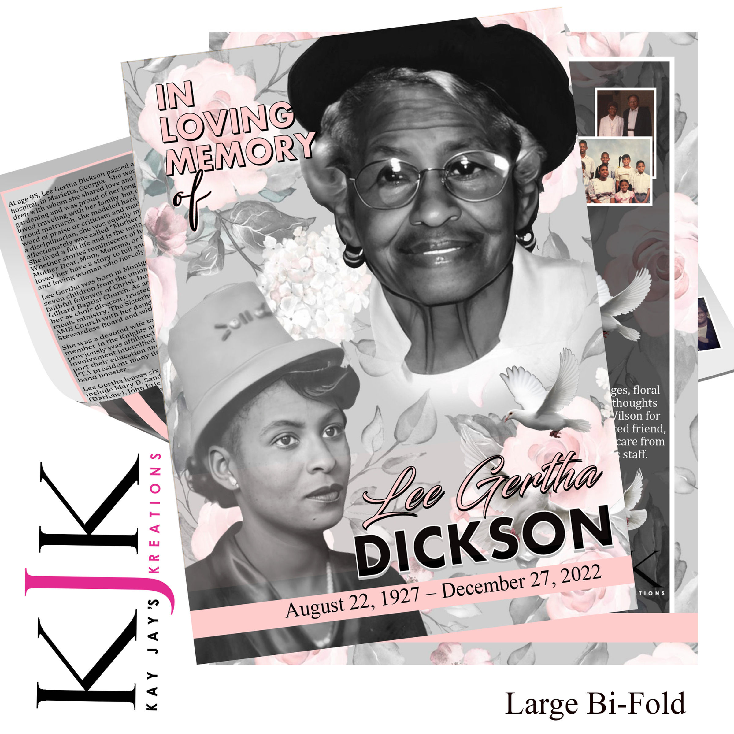 Pink and Gray Floral Design