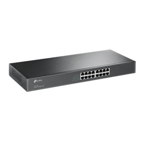 TP-LINK (TL-SF1016) 16-Port 10/100Mbps Unmanaged Rackmount Switch, 19-inch Steel