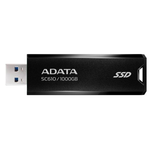 Adata SC610 1TB Pocket Size External SSD, USB 3.2 Gen2 Type-A, Capless Retractab