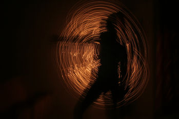 Light streaming through a shadow