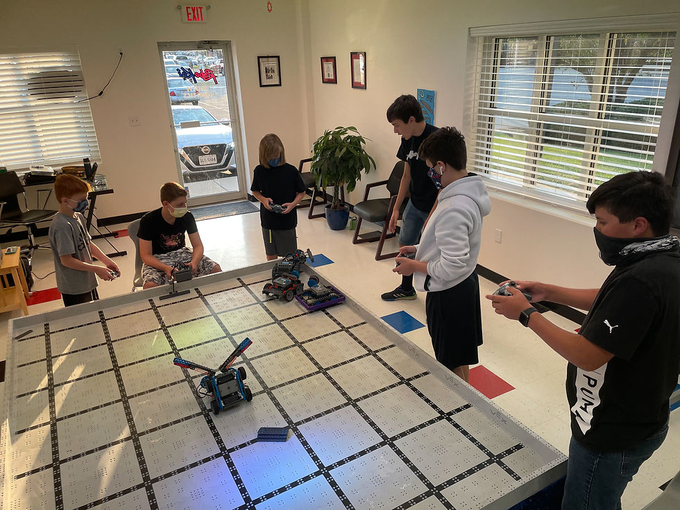 RoboKai members playing robo-hockey
