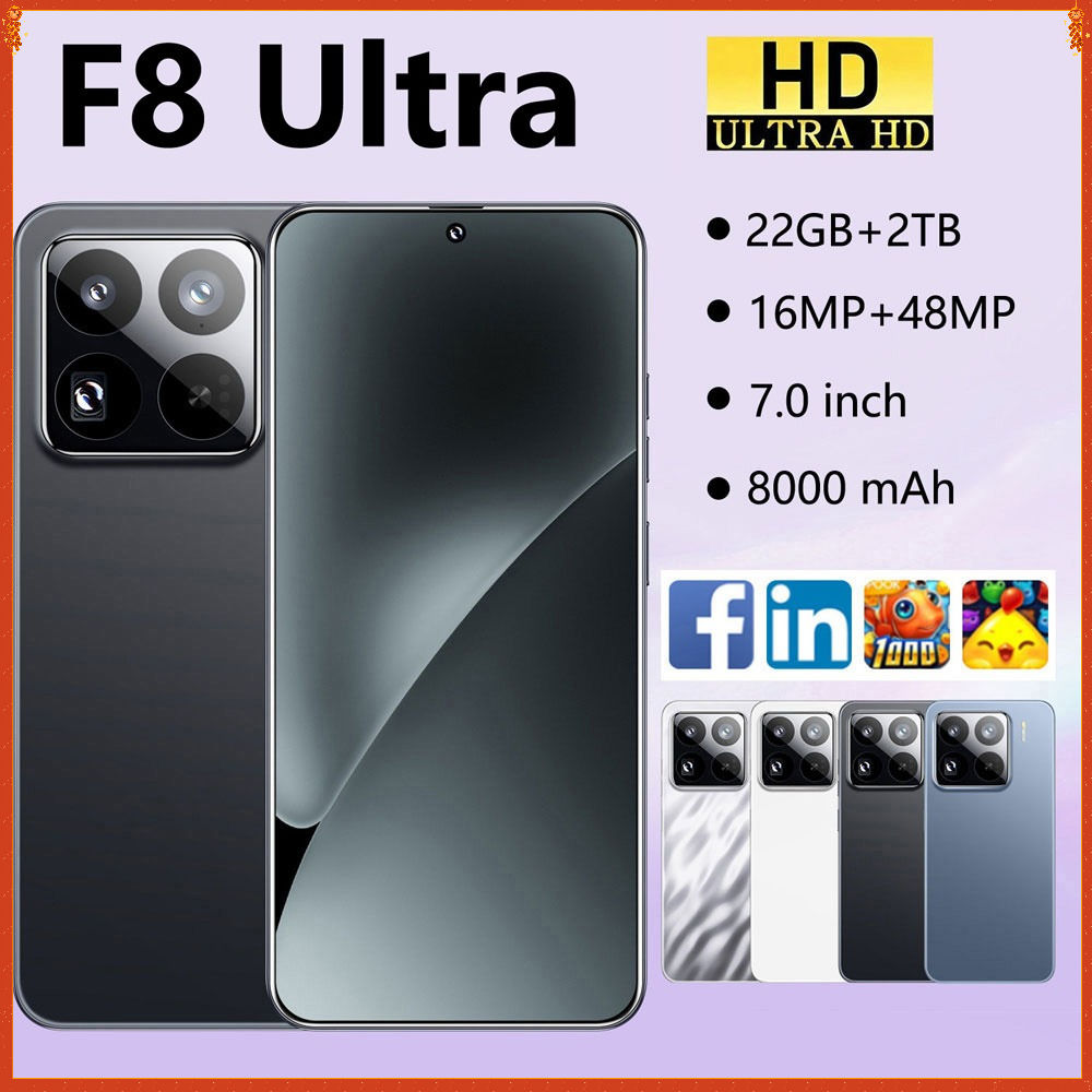 New F8 Ultra 7.0 inch Cell Phone 4G 5G Smartphone Android 22G+2TB Dual SIM Card