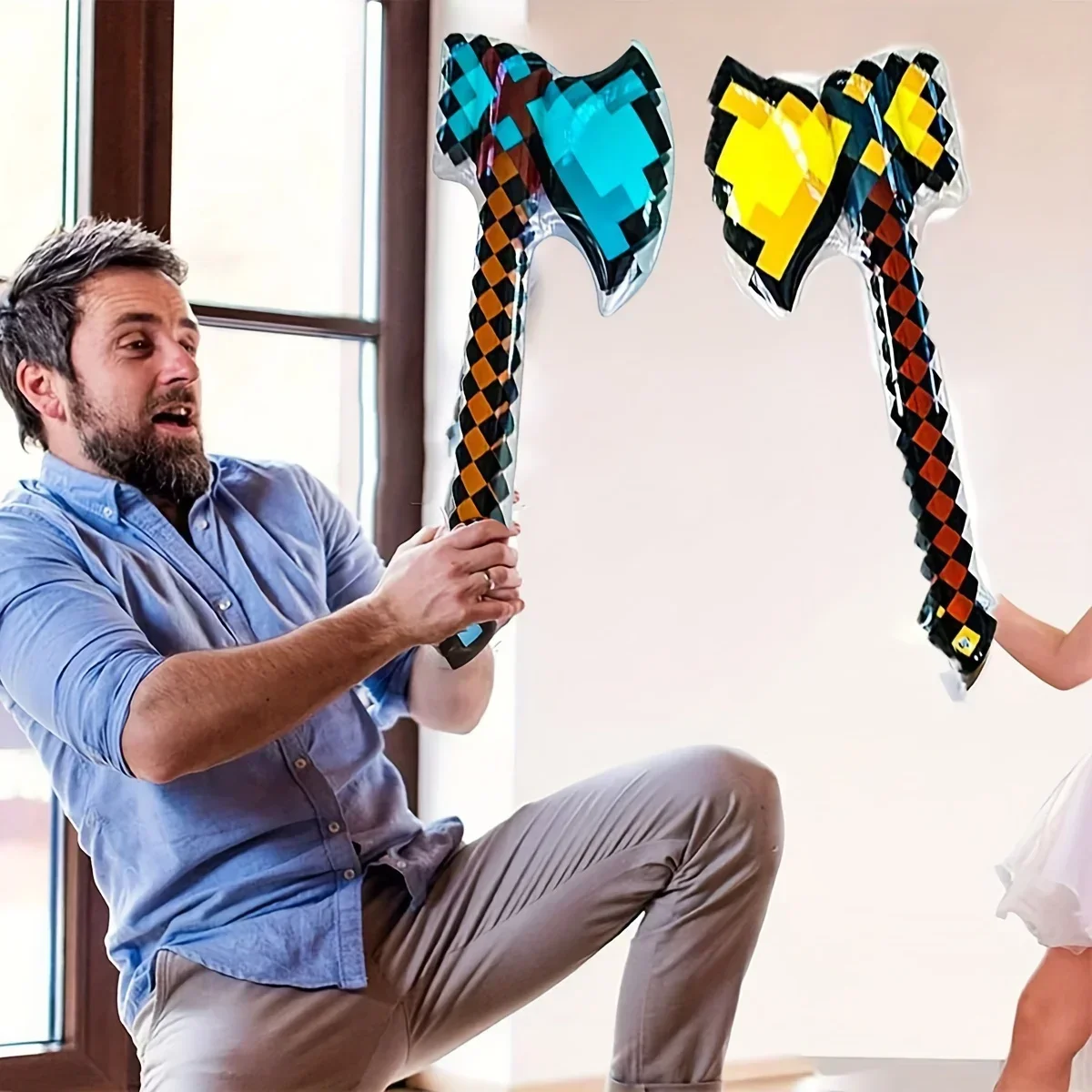 Pixel Style Toys Gemstone Sword Gold Sword Toys Home Games Inflatable Supplies S