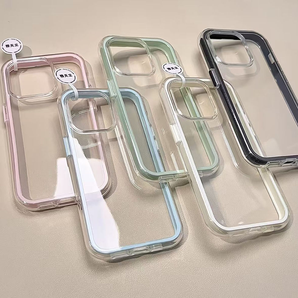 Thumbnail: Luxury Candy Color Frame Clear Back Phone Case For iPhone 17 16 15 14 13 12 Pro 