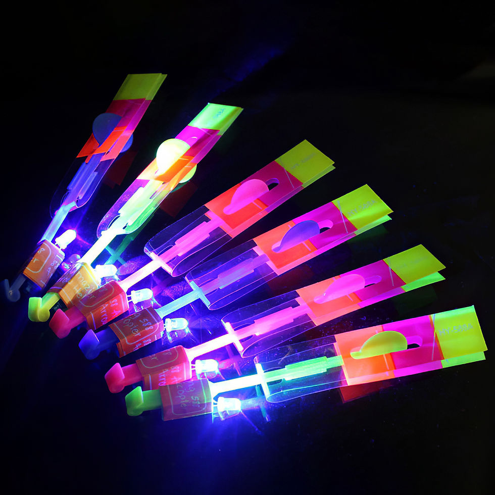 Thumbnail: Outdoor Flash Rocket toy LED Lights Glowing Slingshot Rocket Helicopter Flying T