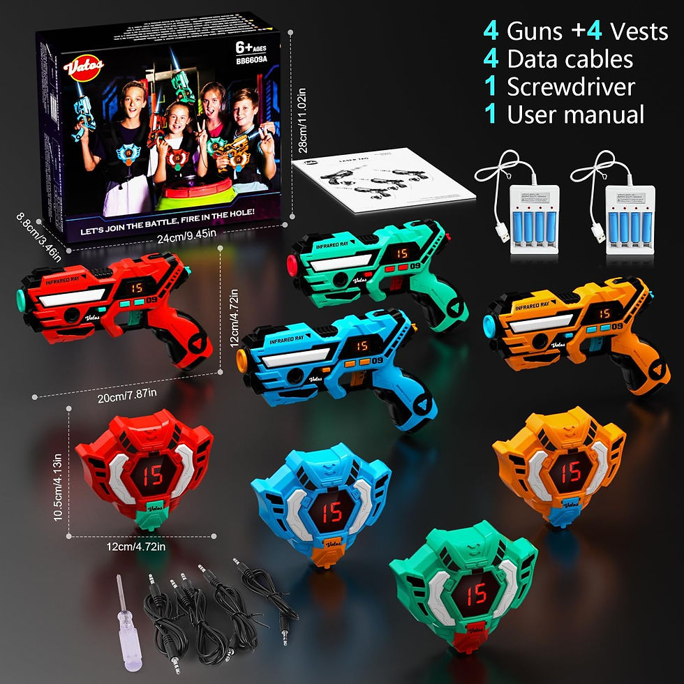 Thumbnail: VATOS Laser Tag Guns 2x 4x Players Set Toy Real-time SYNC Pistol Shooting Game I