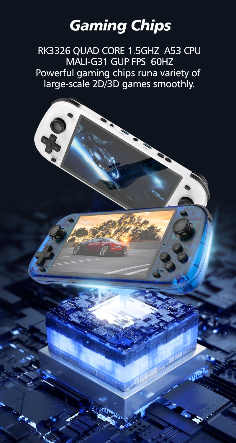 Thumbnail: New R50S Retro Handheld Game Console 5.1 Inch Large Screen Linux System 854*480 