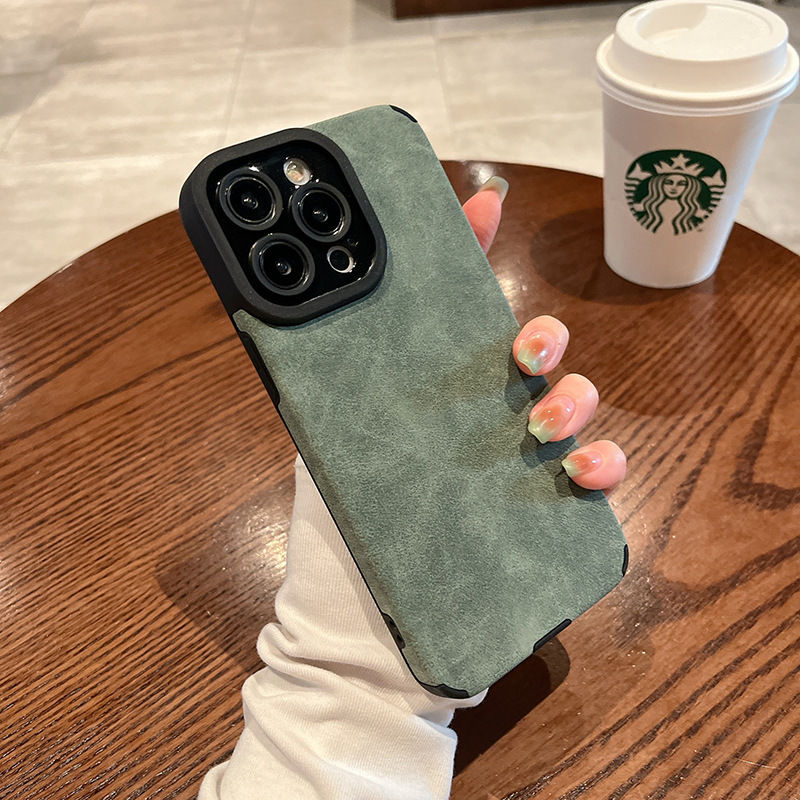 Thumbnail: Fashion Matte Leather Silicone Case For iPhone 14 Plus 12 13 Mini 11 16 15 Pro M