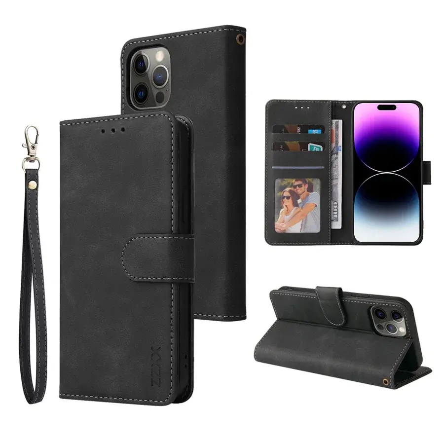 Thumbnail: ZZXX Leather Wallet Phone Case For iPhone 16e 16 Pro Max 15 14 13 Mini 12 11 X X