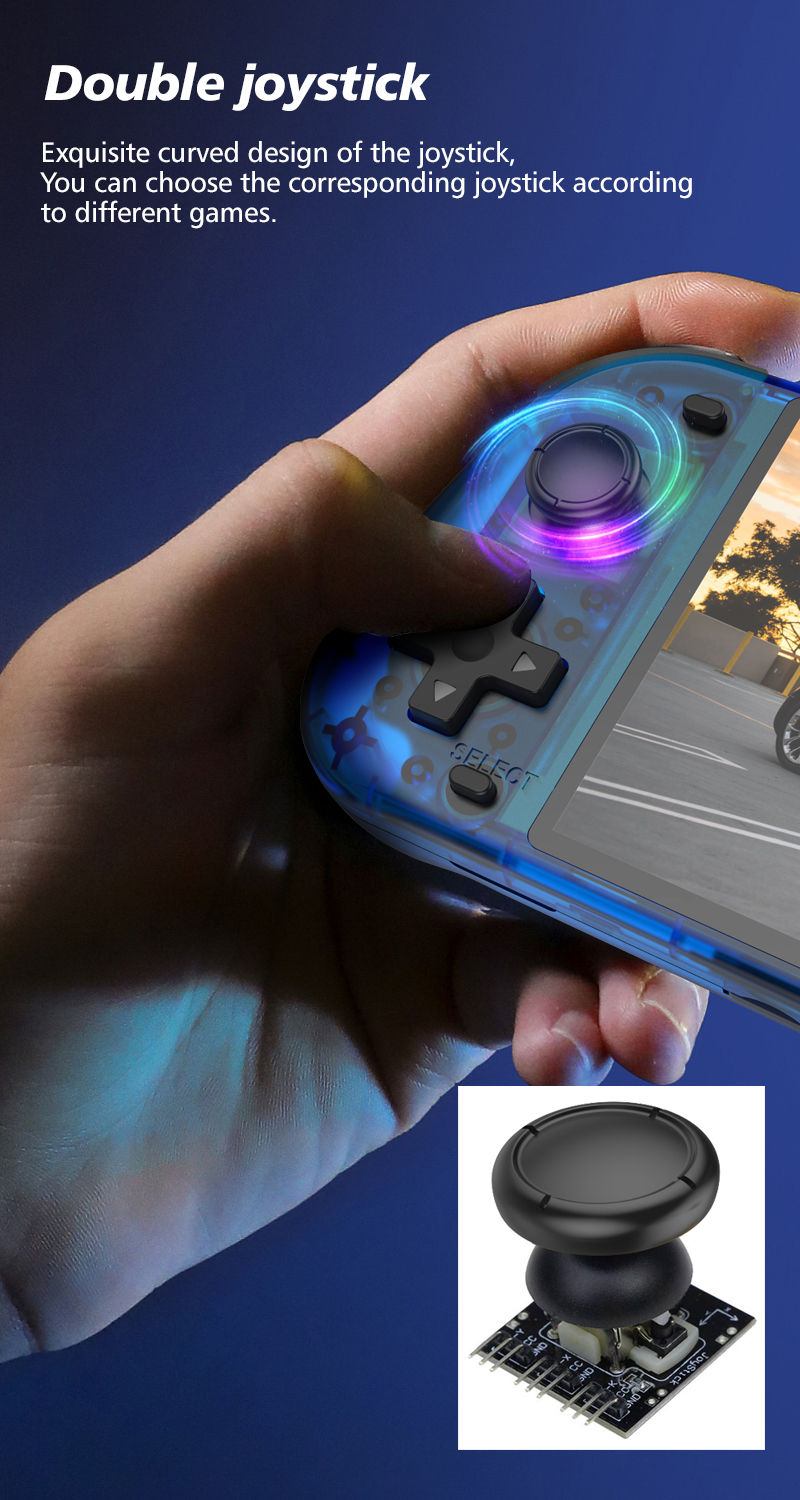 Thumbnail: New R50S Retro Handheld Game Console 5.1 Inch Large Screen Linux System 854*480 
