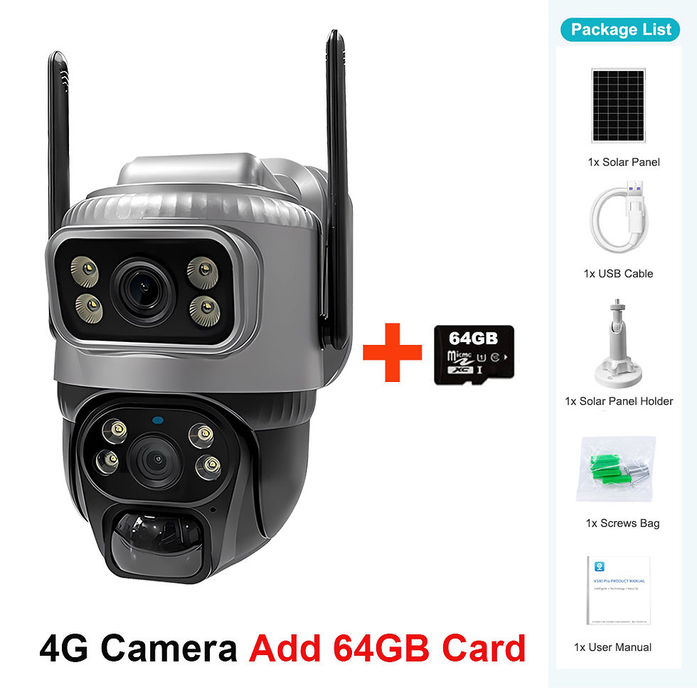 Thumbnail: V380 Dual Lens 4G Camera Solar PIR Human Detection Night Vision Waterproof Secur