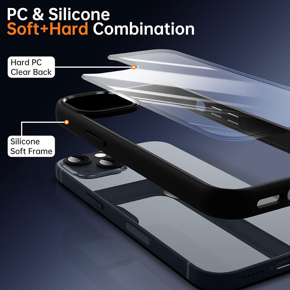 Thumbnail: Colour Back Transparent Shockproof Phone Case for iPhone 16 15 14 13 12 11 Pro M