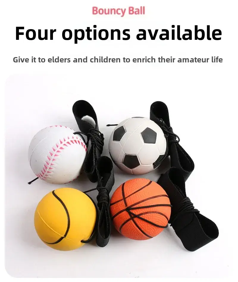 Thumbnail: 1-64PCS New Elastic Return Sponge Ball Nylon String Game Exercises Rubber Hand B