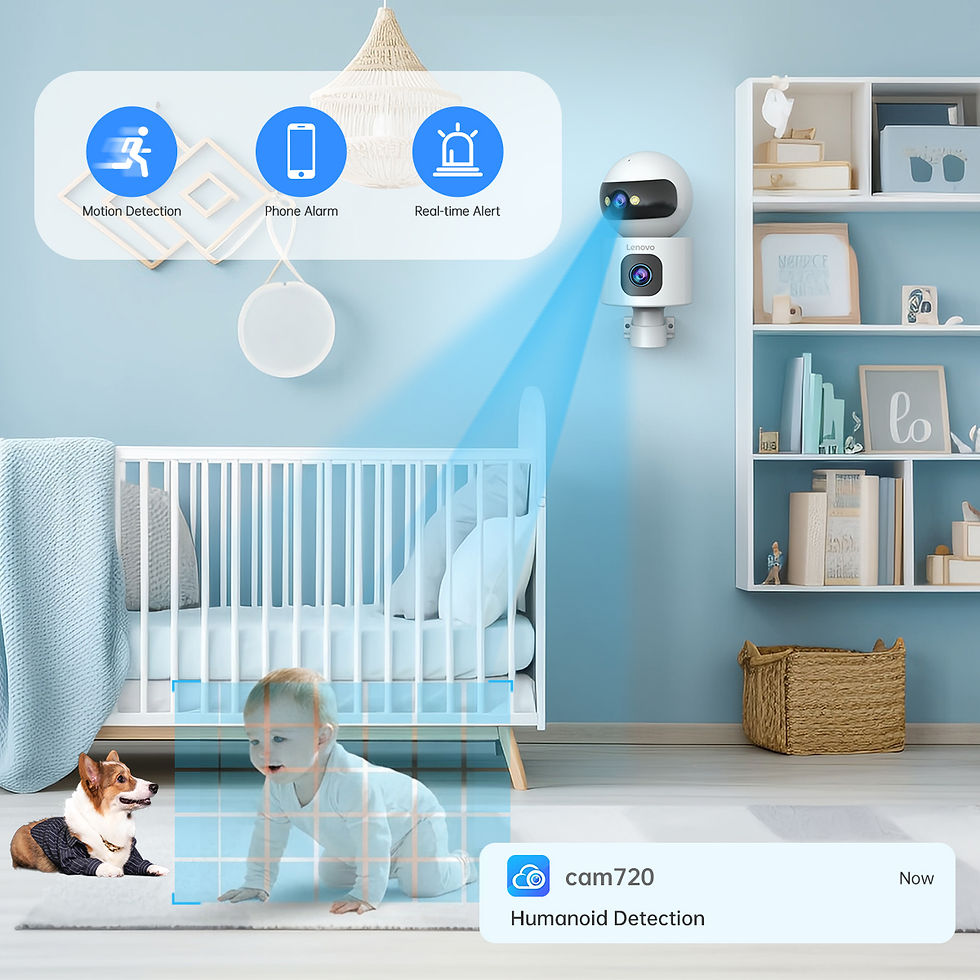 Thumbnail: Lenovo 4K IP Camera 5G WiFi Dual Lens Smart Home Auto Tracking CCTV Camera Wirel